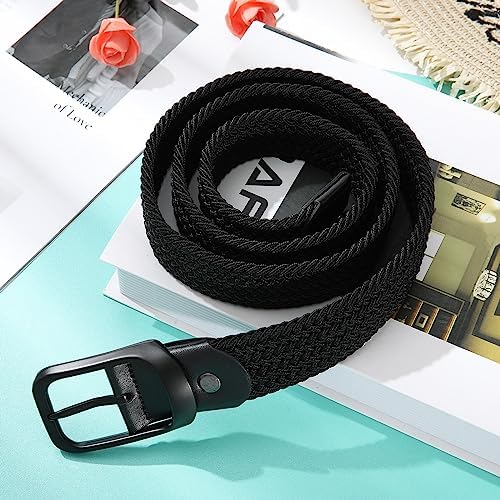 AWAYTR Women Braided Elastic Belt - Stretch Woven Fabric Belt for Jeans - 5