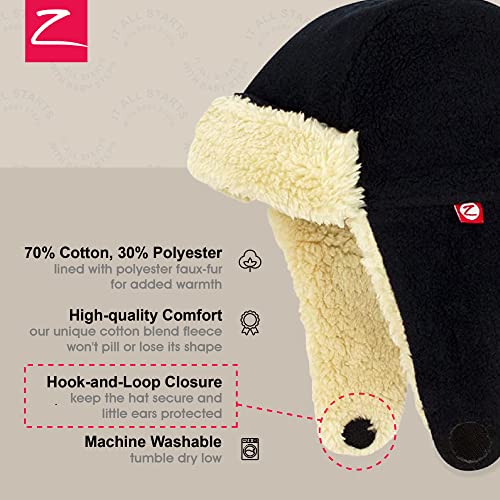 Image of Zutano Cozie Fleece Unisex Toddler and Baby Trapper Hat, Cold-Weather Hat for Little Boys and Girls