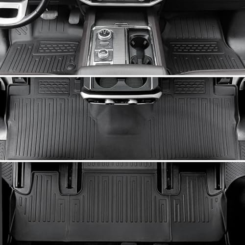 Image of Floor Mats for Ford Expedition 2018-2024, All Weather Floor Mats Trunk Cargo Liner with Backrest Protectors and Door Sill Guards Accessories, Full Coverage Set (Fit 7 Seats)