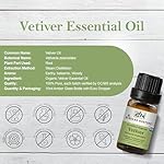Vetiver Essential Oil USDA Certified Organic, 100% Pure Natural Premium Grade, Undiluted- Aromatherapy Diffuser for Calm and Relaxation, Skin Care, Hair Care - Image 2
