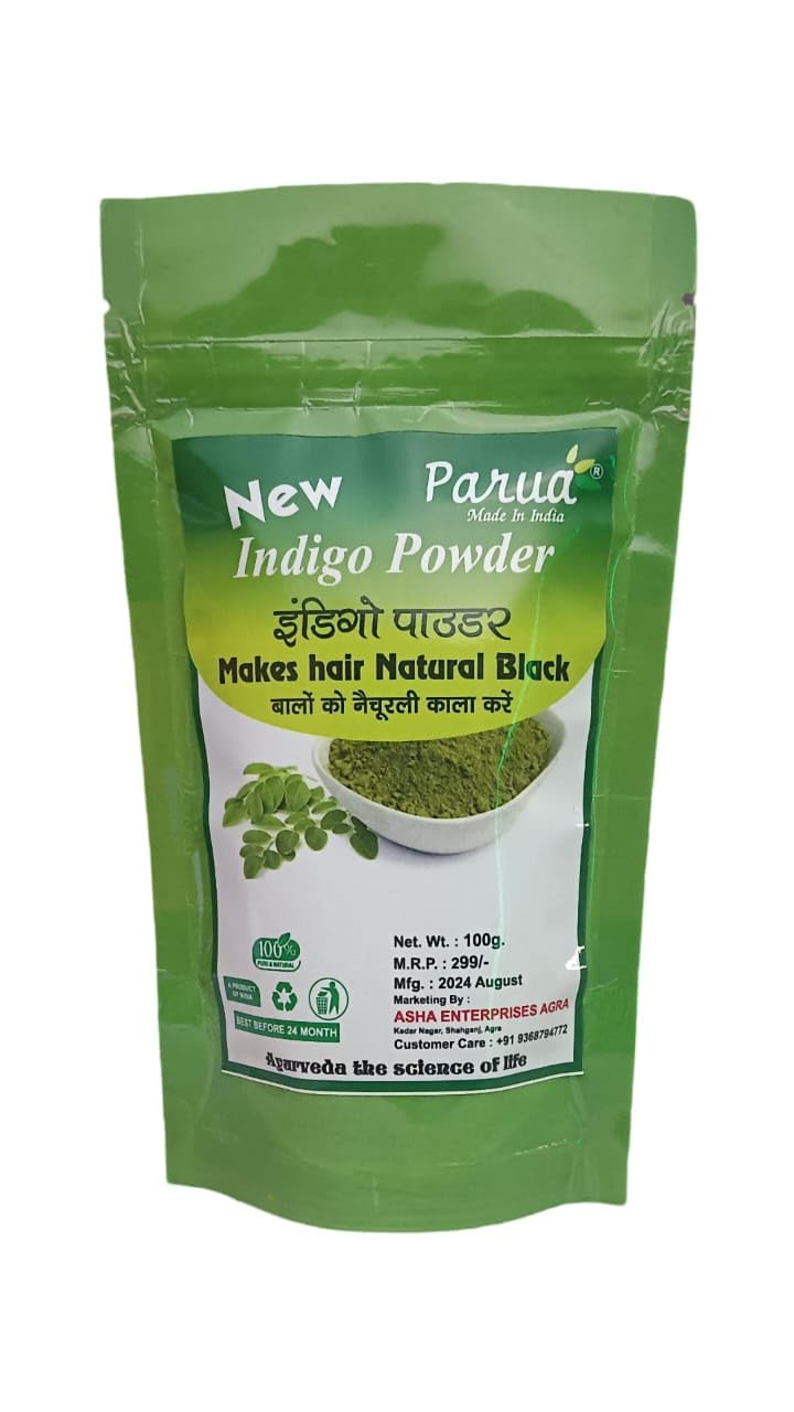 Parua Organic Herbal Indigo Powder makes hair natural black-image-0