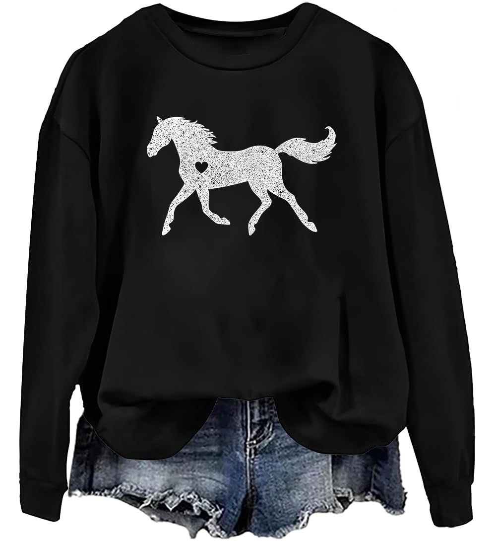 Glitter Horse Sweatshirt, Glitter Horse Long Sleeve Shirt, Glitter Horse Sweatshirt Crew Neck, Unisex Sweatshirt