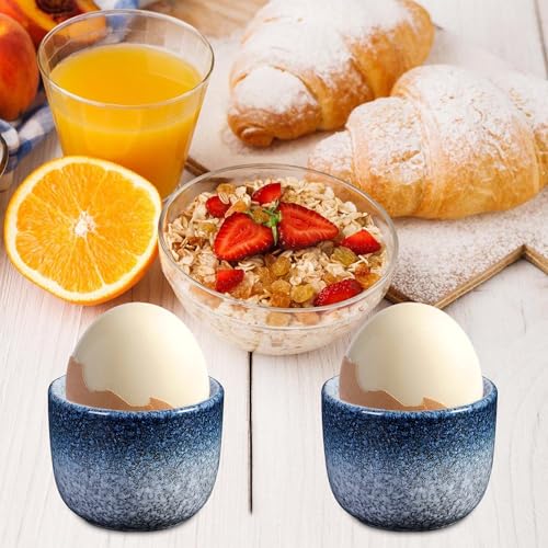 BAIFULAI Eierbecher Porzellan, 4er Eierbecher Set aus Keramik, Durchm 5cm, Höhe 4,8 cm, Ofenglasurverfahren, Glatt und gratfrei, spülmaschinenfest & in Geschenkbox, Eierbecher für Frühstückstische – Bild 7