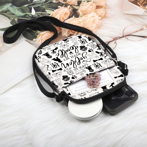 POFULL Golden Doodle Gift Golden Doodle Lovers Gift Doodle Dog Mom Gifts Life is Golden With My Doodle Crossbody Bag3