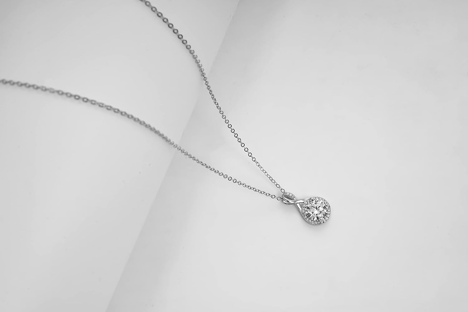 2CT Moissanite Necklaces for Women 925 Sterling silver White Gold Plated D Color VVS1 Round Brilliant Cut Necklaces for Women Gifts for Women Her Mom on Birthday Anniversar - Image 2