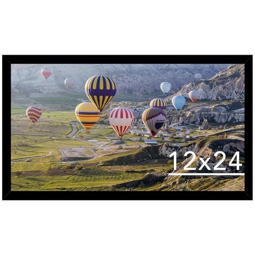 Image of JCJMY 12x24 Picture Frame Black for Poster Photo Picture, Horizontal and Vertical Formats for Wall Hanging, 12 x 24 Wall Gallery Poster Photo Frame for 12 by 24 Photos Posters, Black