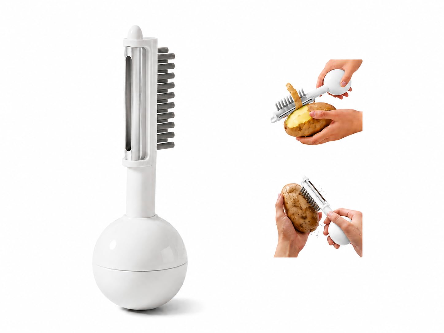 Descascador autônomo 2 em 2 e escova de vegetais lâmina de aço inoxidável com escova de