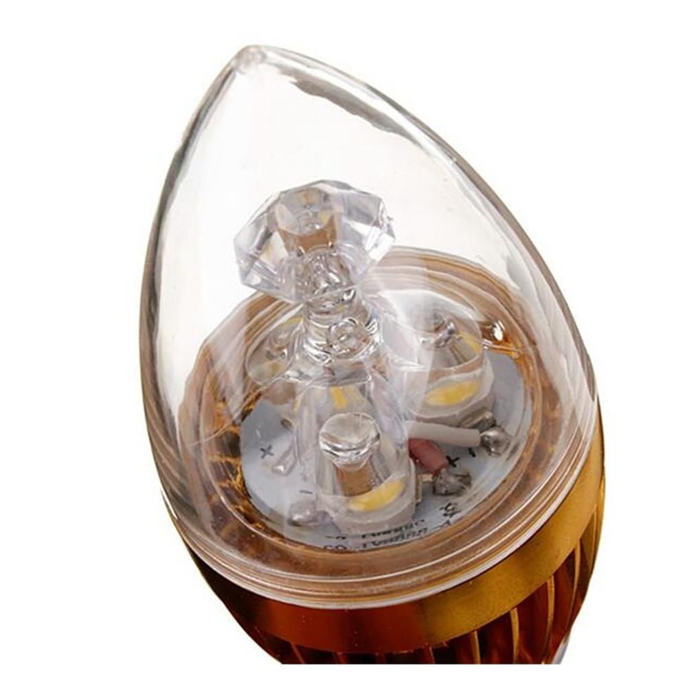 Fengyan Bulbi Domestici 50pcs / lot. AC85-265V 6W E14. Lampadina a candela a vite 3x2w Lampadina a candela a LED for interni caldo super puro bianco ( Colore : Silver shell , Dimensione : Blanc )