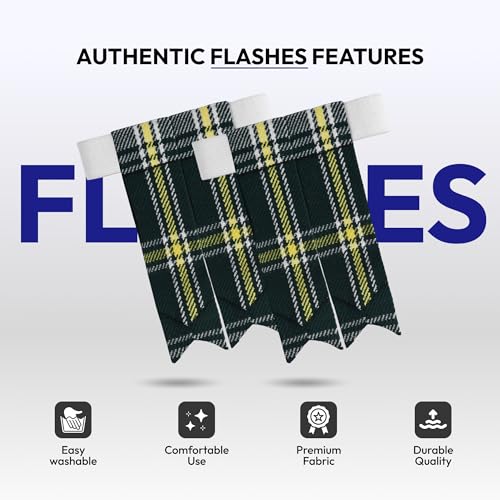 Image of Scottish Tartan Kilt Flashes with Elastic Adjusters
