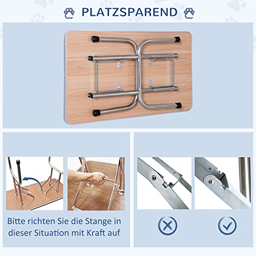 PawHut Hundepflegetisch Höhenverstellbar Tierpflegetisch Klappbar Hunde Pflegetisch Hundefriseur Tisch Schertisch Trimmtisch mit Unterkorb für Hunde Katzen bis zu 100 kg Blau