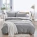 Dreaming Wapiti Duvet Cover King,100% Washed Microfiber 3pcs Bedding Duvet Cover Set,Solid Color - Soft and Breathable with Zipper Closure & Corner Ties (Light Gray, King)