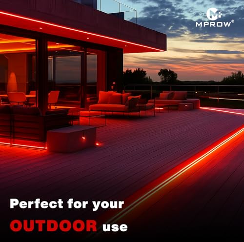 Image of MPROW 5 Meter LED Rope Light | 120 LEDs /Meter Waterproof Strip Light | Cove Light for False Ceiling, Diwali, Balcony & Indoor Decoration (Red)