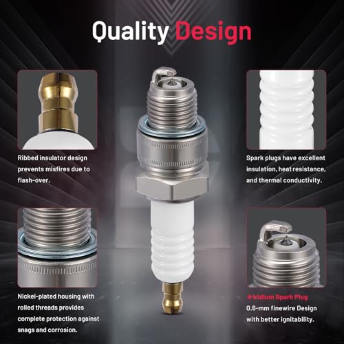 Image of BDFHYK 3922 Iridium Spark Plugs Compatible with Aston Martin DB DB2-4 DB3 for Chevy Corvair for VW Beetle Campmobile Fastback Karmann Ghia Squareback Super Beetle Thing Transporter Set of 4