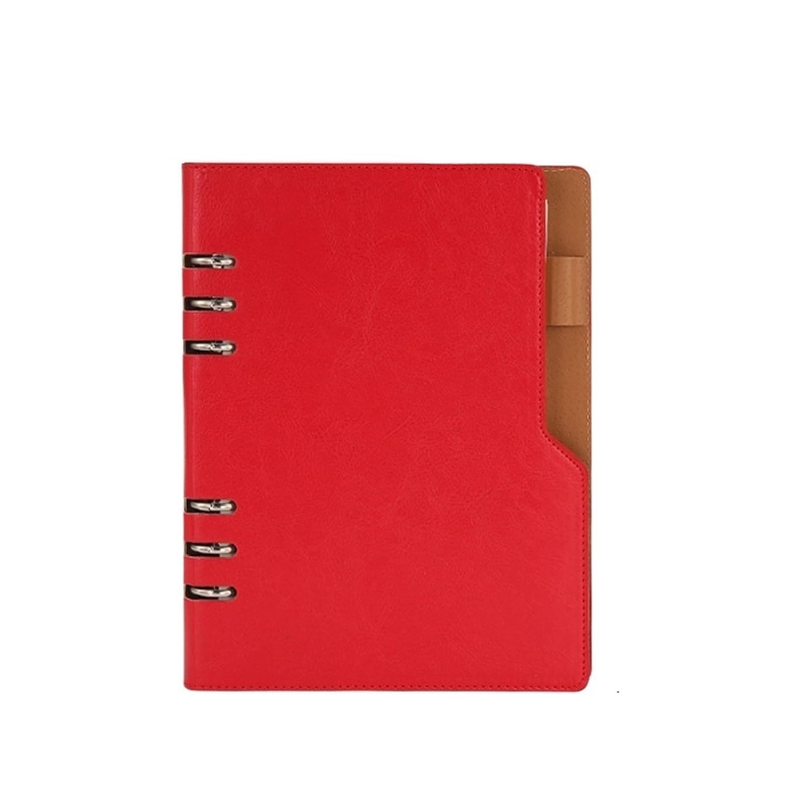 Notizblock 2Set Notebook for Büro & Business Planer Student Tagebuch PU Leder Abdeckung Lose-Blatt Binder 100 Blatt A5 schreiben Papier Memo Notizblock(Red)