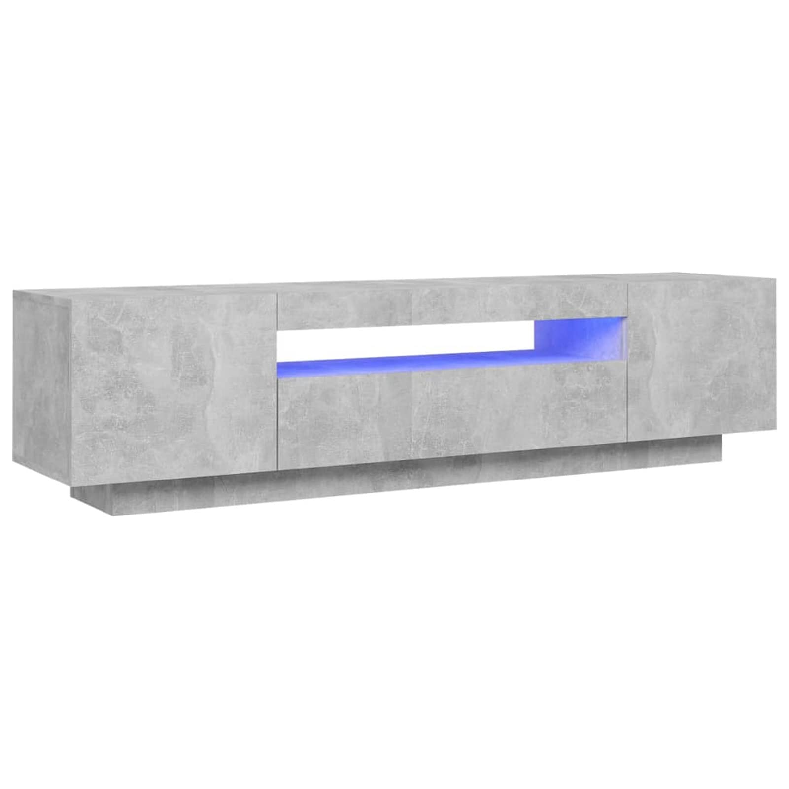 IKAYAA Mueble para TV con Iluminación LED, Mesa TV Elegante, Gris Hormigón 160 x 35 x 40 cm