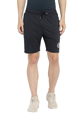 Alan Jones Clothing Men's Casual Bermuda Shorts | French Terry | Placement Print | Regular Fit | Side Pockets | Drawstri