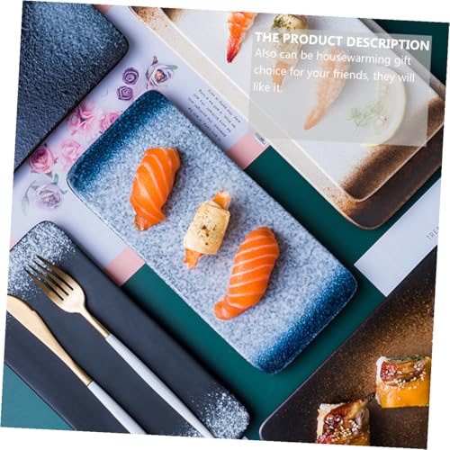 Bandeja para sushi estilo japonés rectangular cerámica miniatura 5
