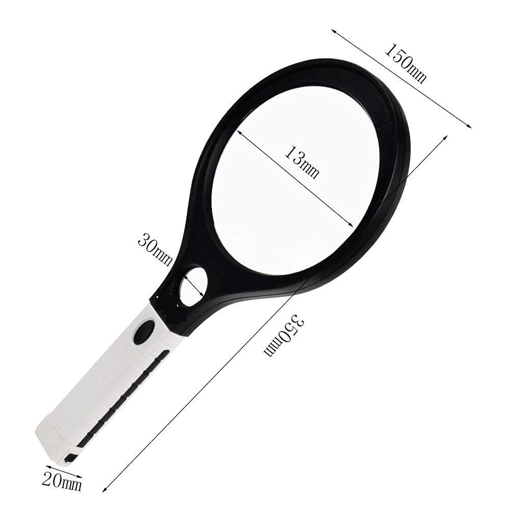 Lente di ingrandimento illuminata con Luce ad Alta Potenza 10x Rilevatore di Lettura Portatile per Anziani Identificazione Lente di ingrandimento Grande