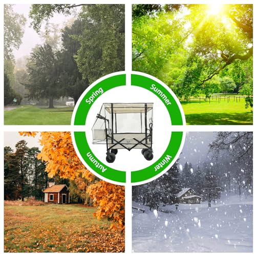 Miniatura 6 de Panemy Bollerwagen Regenschutz, Funda Universal Para Lluvia Transparente Para Carrito De Mano, Accesorios Para Carrito De Mano, Resistente Al Viento, A La Nieve Y Al Polvo.
