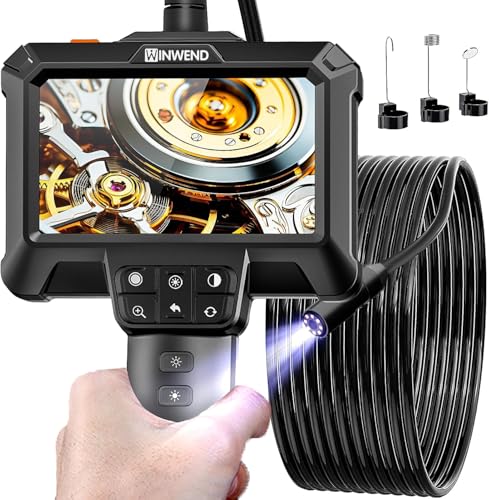 WINWEND Endoscope Camera with Light - IP67 Waterproof Borescope Camera with 8 Adjustable LED Lights...