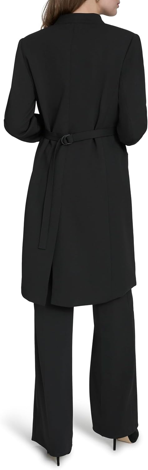 Halston Womens Black Formal Suit Jacket Topper - Image 4