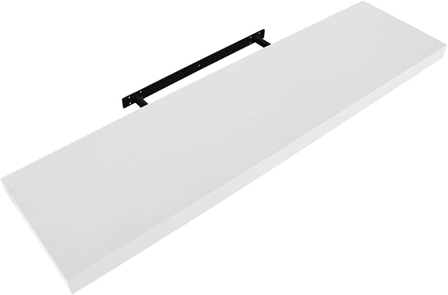 ALBERT AUSTIN Wall Floating Shelf - Durable and Elegant Wall Shelf - Wall Shelf for Objects and Decorations - Home and Office Decoration - Gift Idea (Classic White, 90cm)