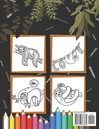 Sloth Coloring Book: Coloring Pages for Toddlers, Adults, Kids Ages 2-4, Ages 4-8 with Illustrations of Slow and Lazy Sloths. Great for Sloth Lovers with Stress Relieving Designs. image 4