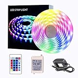LED Strip Lights, 32.8ft Tape Lights RGB Color Changing with Remote for Desk Bedroom Party Christmas