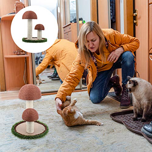 Balacoo Bloco de Arranhões para Gatos em Forma de Cogumelo para Escalada de Gatos com Sisal, Brinque