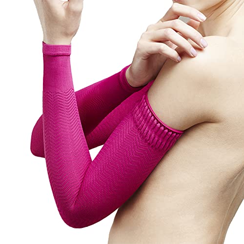 Brassards de micromassage contre les bras gonflés manchon fuchsia XL