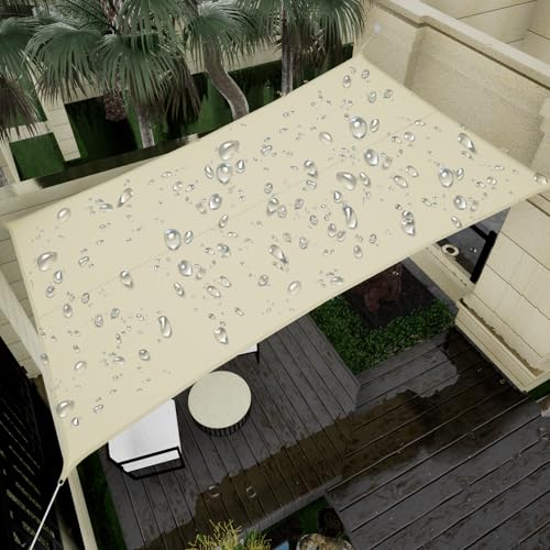 Vexoria Waterproof Sun Shade Sail, 8' x 10' 95% UV Block Sun Shade Canopy Rectangle Outdoor Shade Cover, Awning Shelter for Outdoor Patio Garden Backyard, Customizable（Sand）