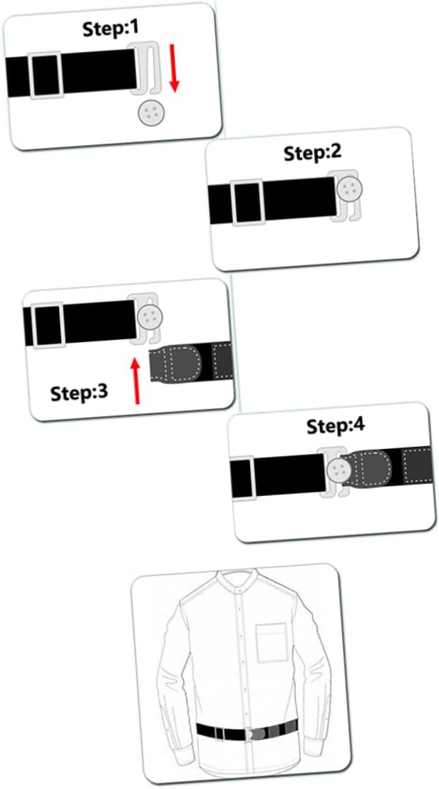 Adjustable Slip Shirt Stays for Men and Women Elastic Shirt Lock Undergarment Belt Day Black Design