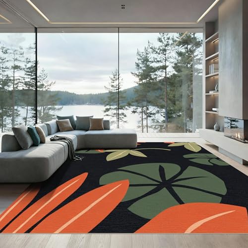 ODIKA Flatwoven High Traffic Area Rug 3x5, Tiger with Abstract