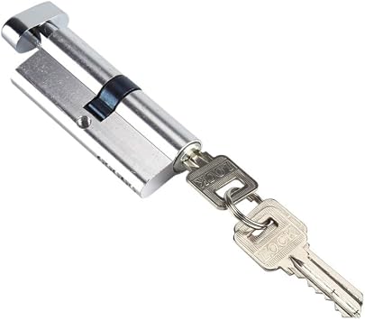 Door Barrel Lock,Euro Door Barrel Lock, Aluminum Alloy Door Handle Lock Cylinder Front Back Lever Latch Home Security with Keys Solid Square Tongue Interior Home Lock