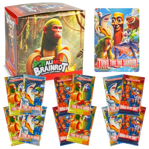 WYFDCZZP Skifidol Italian Brainrot Trading Card Game - 36 Sobres Sellados, 5 Cartas por sobre - cartas italian brainrot - Juego Coleccionable para Niños, Fans y Coleccionistas