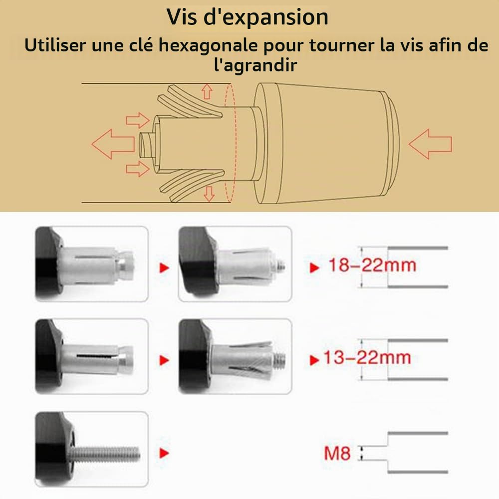 Duke Embout De Guidon 22mm 7/8' Moto Poignée de Terminal pour Duke 125 250 390 790 Adv 1190 1290 (Orange)