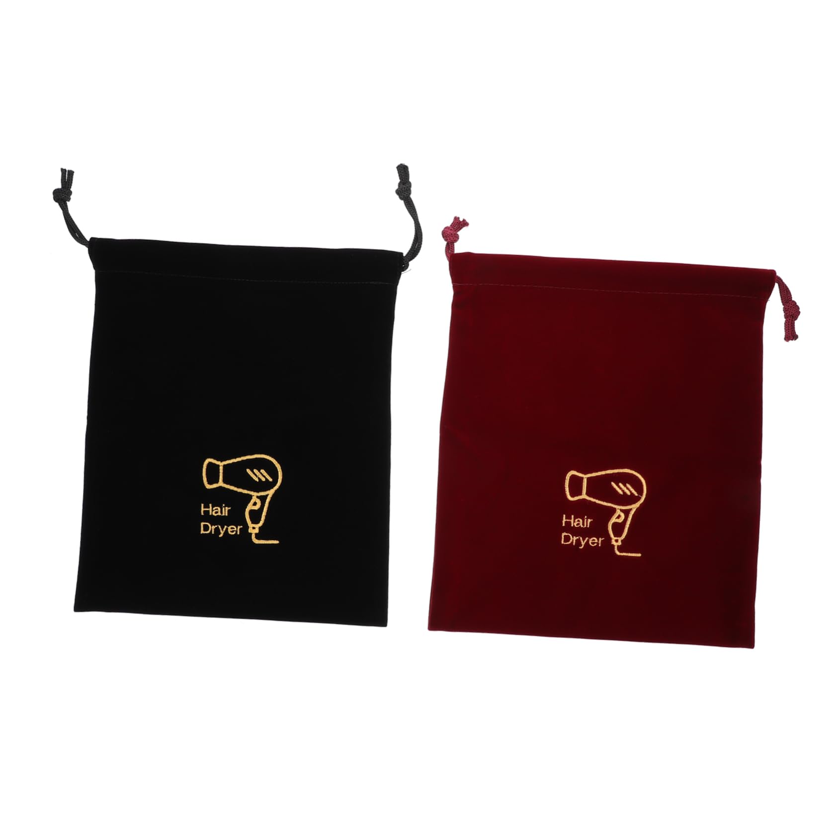 Mikinona 2 Pcs Storage Bag Bathroom Drawstring Bag Candy Drawstring Pouch Black Drawstring Container Hairdryer Draw Cloth Blow Dryer Bag Gift Bag Organizer Fabric Hair Dryer Travel Toolkit