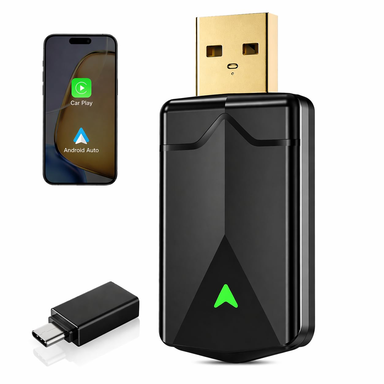 ZOUHOE Wireless CarPlay Adapter– Android Auto Wireless Adapter, 5.8GHz Wi-Fi Plug & Play,Mini and Stable iOS 10+/Android 10+, Fast Auto-Connect for Cars 2016+ (1Pcs)