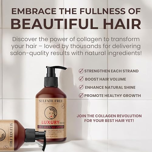 Collagen Hair Shampoo for Women - Salon-Grade Thickening & Growth, Professional Cleansing for Fuller, Healthier Locks, Sulfate-Free, 16.9 oz - Image 6