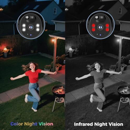 Hiseeu 4G LTE Cellular Security Camera Solar Powered, No WiFi Security Camera Wireless Outdoor, 24/7, PIR Motion, 2 Way Talk, 360° PT, 2K Color Night Vision, 32G SD & SIM Card Included - image 7