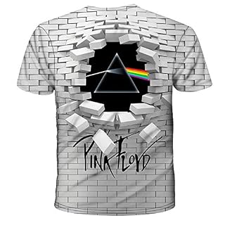 Nobranded T-Shirt Creative Wall Pink Floyd3D – T-Shirt Couple À Manches Courtes Et Col Rond Imprimé - Les Beatles, Paul McCartney, John Lennon, RIngo Starr, George Harrison Nobranded T-Shirt Creative Wall Pink Floyd3D - T-Shirt Couple À Manches Courtes Et Col Rond Imprimé – Image 2