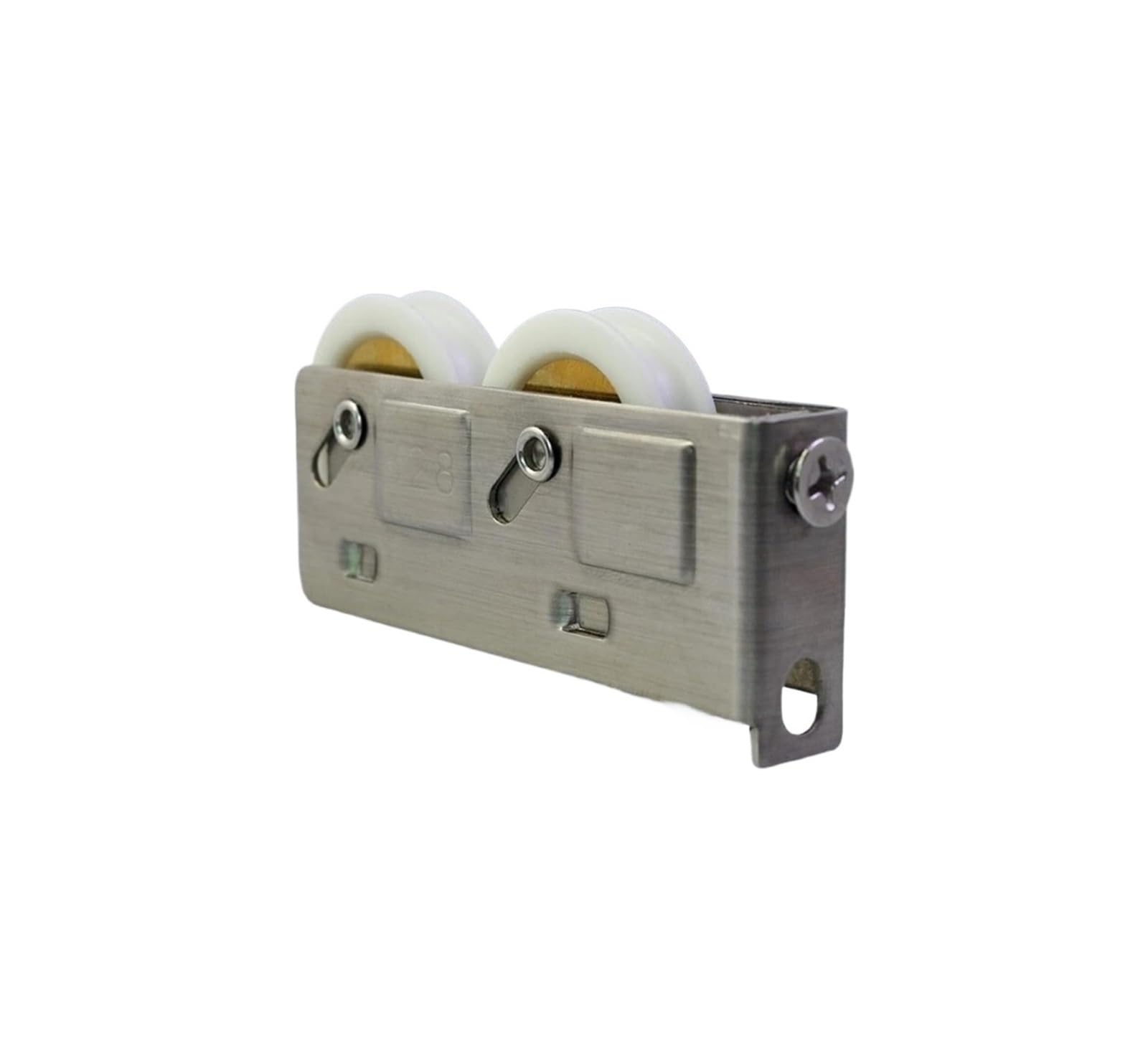 dfEDRd Sliding Door Track Wheel, With Bearing,Stainless Steel, Nylon Pulley,Groove,Durable,No,Window Hardware Parts 4Pcs