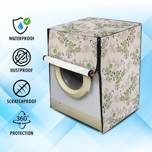 Image of Lithara Front Load Fully Automatic Washing Machine Cover for LG, Samsung, IFB, Whirlpool, Suitable for 7 kg & 7.5 KG - Waterproof, Dustproof Cover (Print-3)