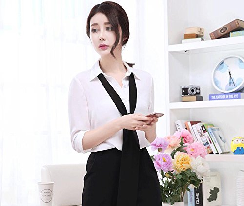 Fashionable Silk Scarves Summer All-Match Belt Neckerchief(Black)4