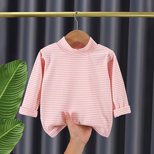 Little Boys Girls Turtleneck Striped Long Sleeve Shirts Casual Soft Pullover Slim Stretchy Crewneck Tops Kids Undershirt2