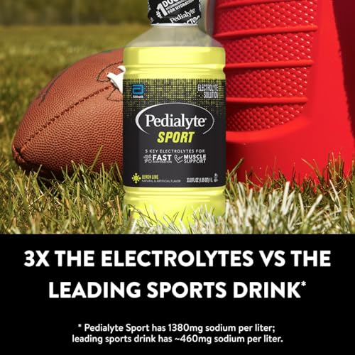 Image of Pedialyte Sport Electrolyte Solution | 5 Key Electrolytes for Muscle Support | Fast Hydration for Before, During, & After Exercise | Lemon Lime, 1 Liter