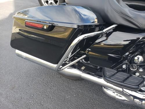 Soporte para alforjas KUAFU con barras protectoras, compatible con Harley Davidson Touring (2014-2024), cromo y negro miniatura 7