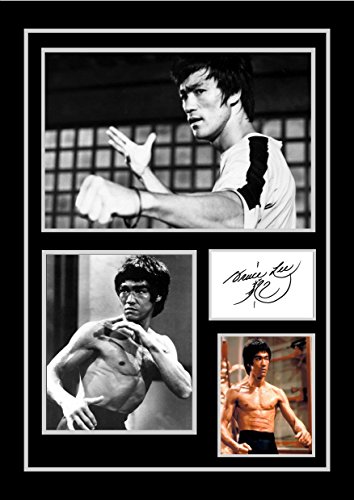 SIGNED BY THE STARS - Impression d'art - Encadré - Bruce Lee - Martial Arts - Salle de séjour
