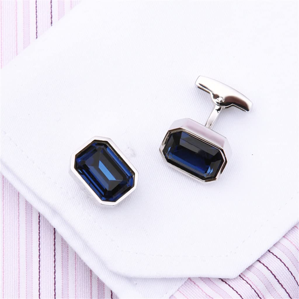 Camisa Gemelos De Metal Gemelos Azules para Hombres Botones De Novio De Boda Camisas De Invitados Adornos De Puños (Color : A, Size : 16 * 11mm)