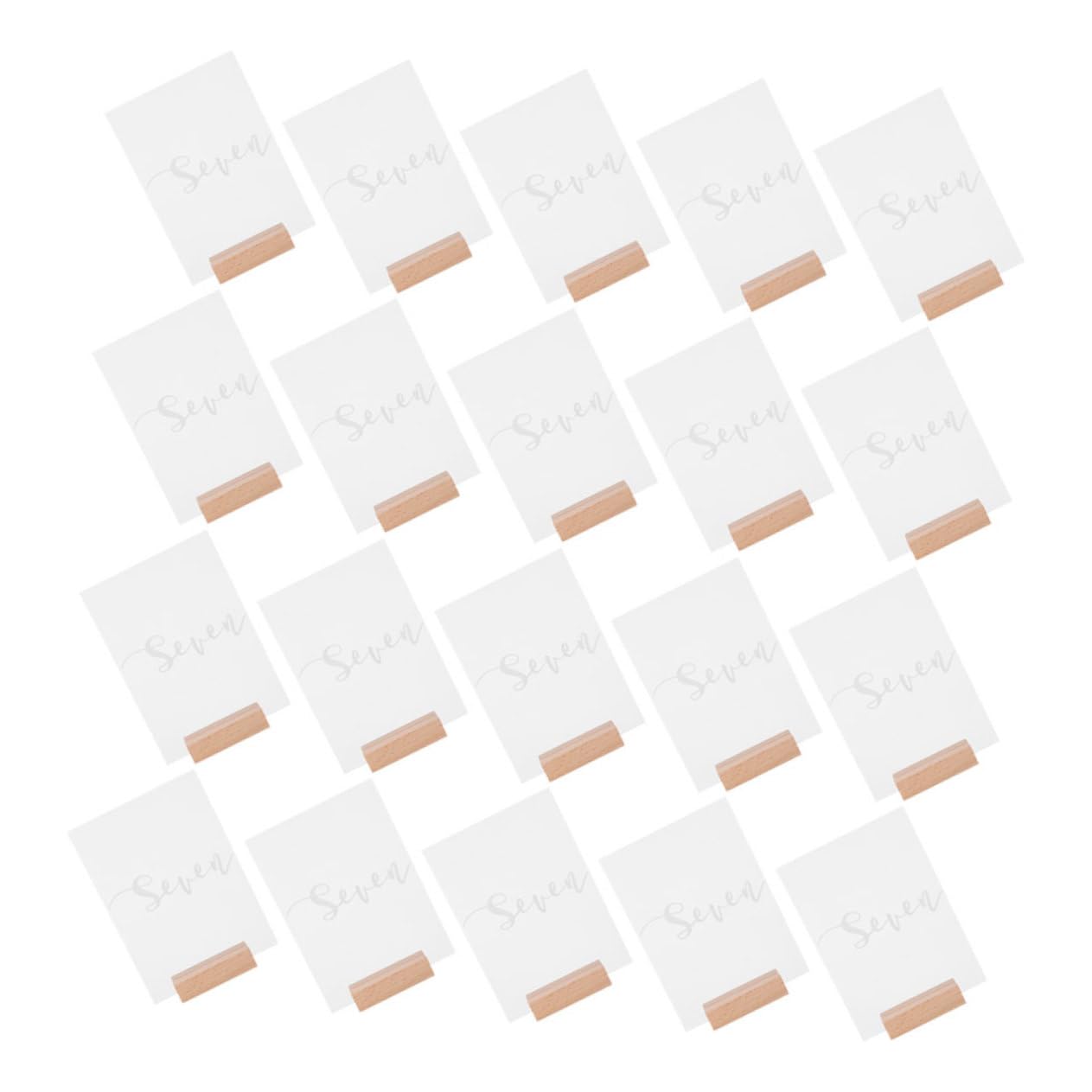 SOLUSTRE Elegant Wood Base Acrylic Wedding Table Numbers 20 Pack Frosted Sheet for Festive Decorations